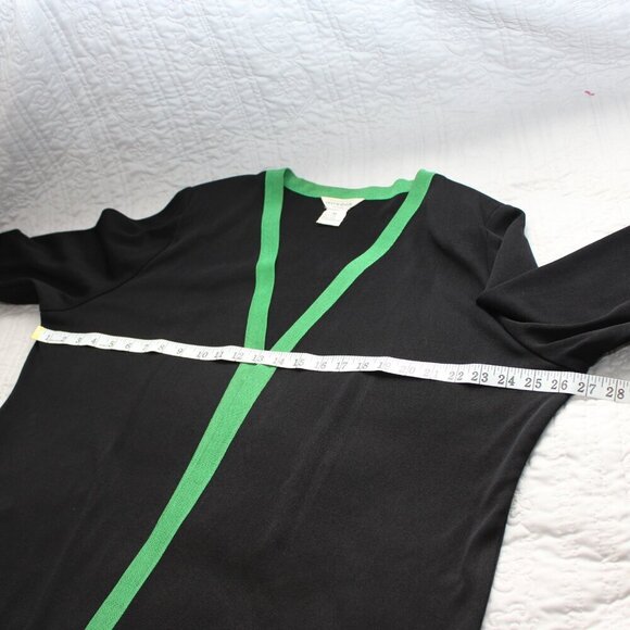 Misook Woman Open Black and Green Cardigan Size 2X - Picture 4 of 5